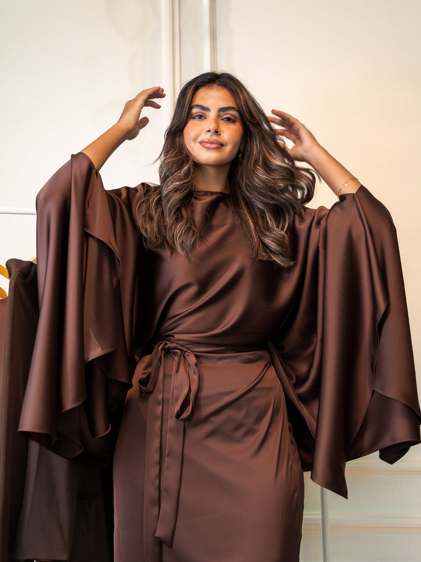 Mocha Brown Melted Silk Set