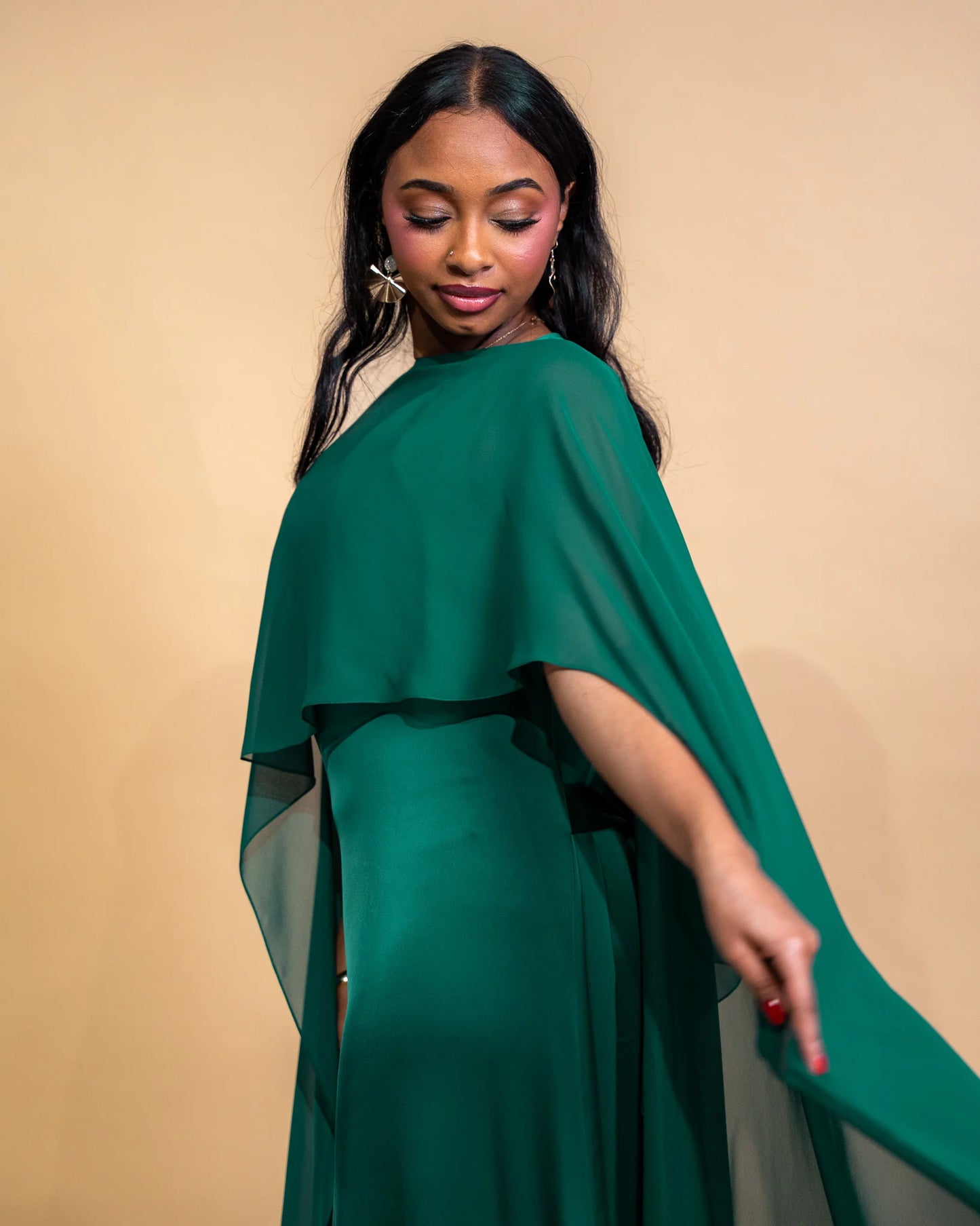 Emerald Green Lily Veil Dress