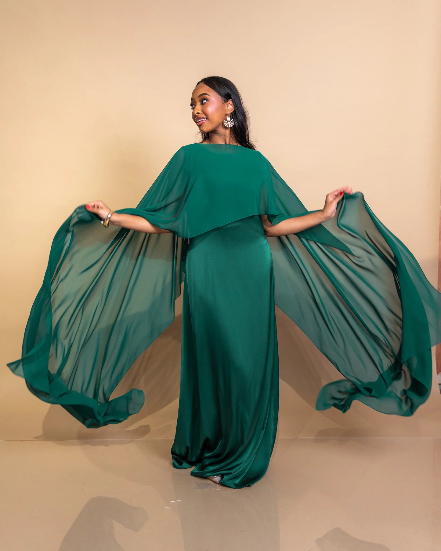 Emerald Green Lily Veil Dress
