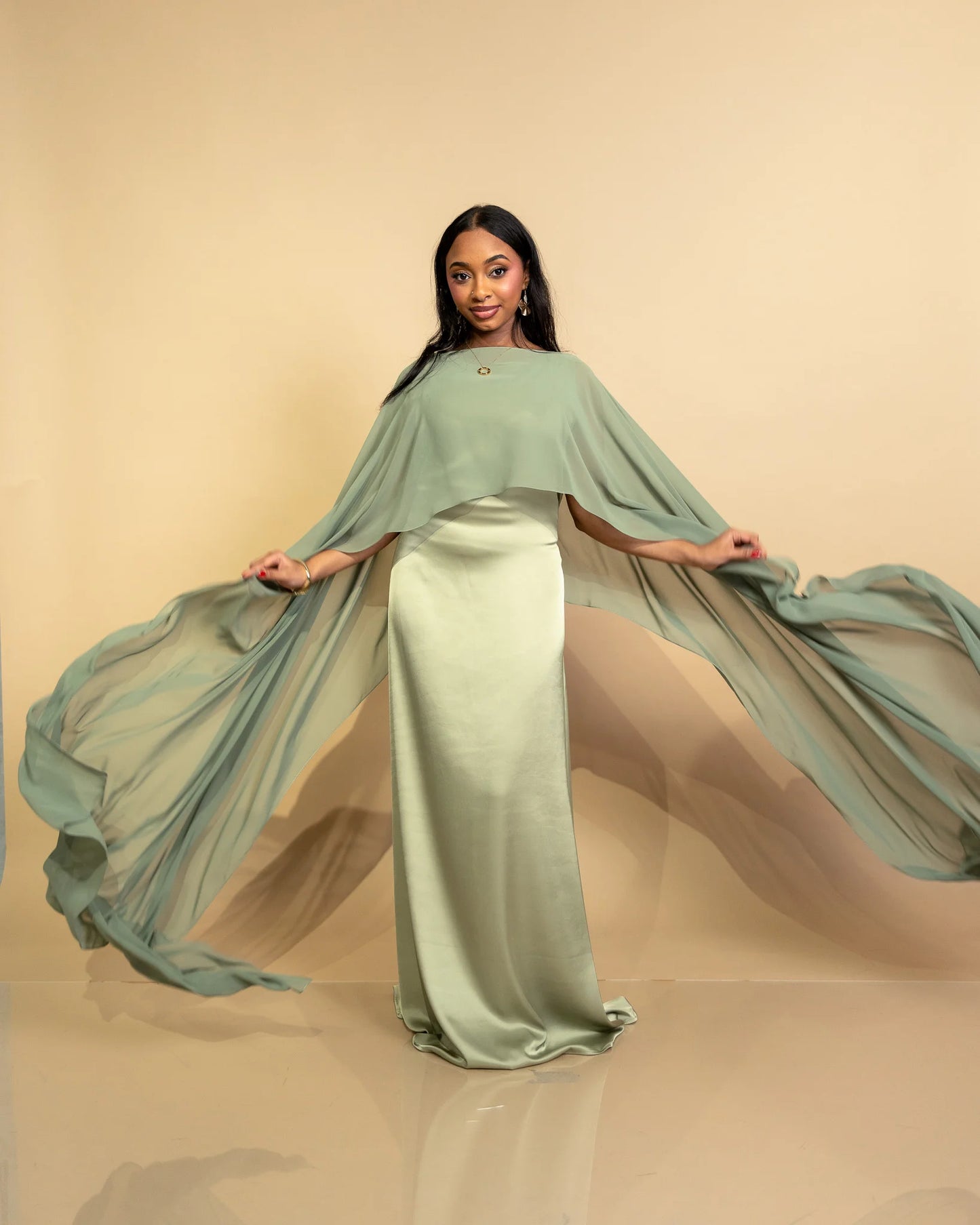 Matcha Green Lily Veil Dress