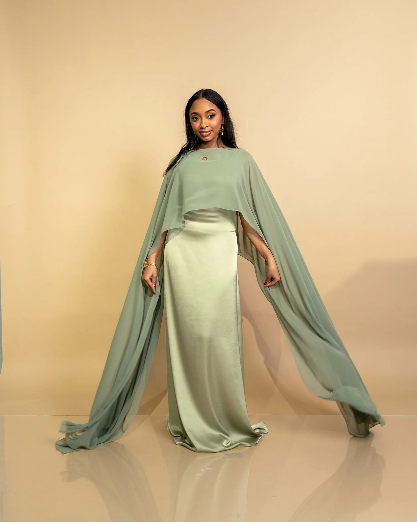 Matcha Green Lily Veil Dress