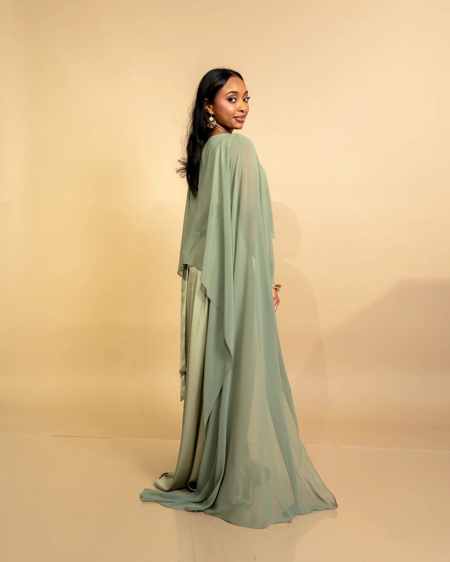 Matcha Green Lily Veil Dress