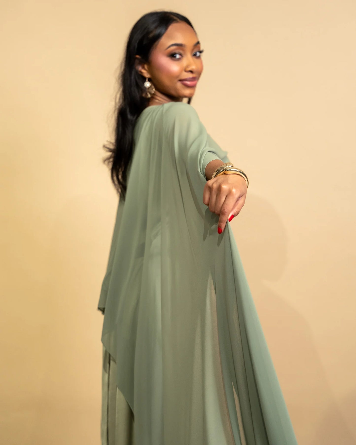 Matcha Green Lily Veil Dress