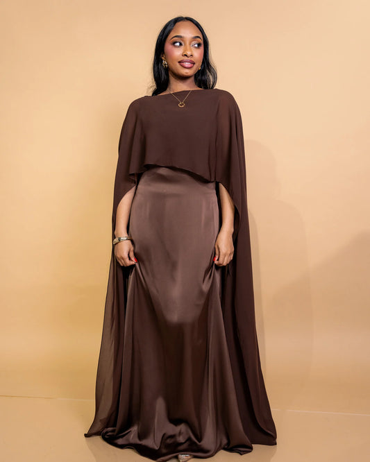 Brown Lily Veil Dress
