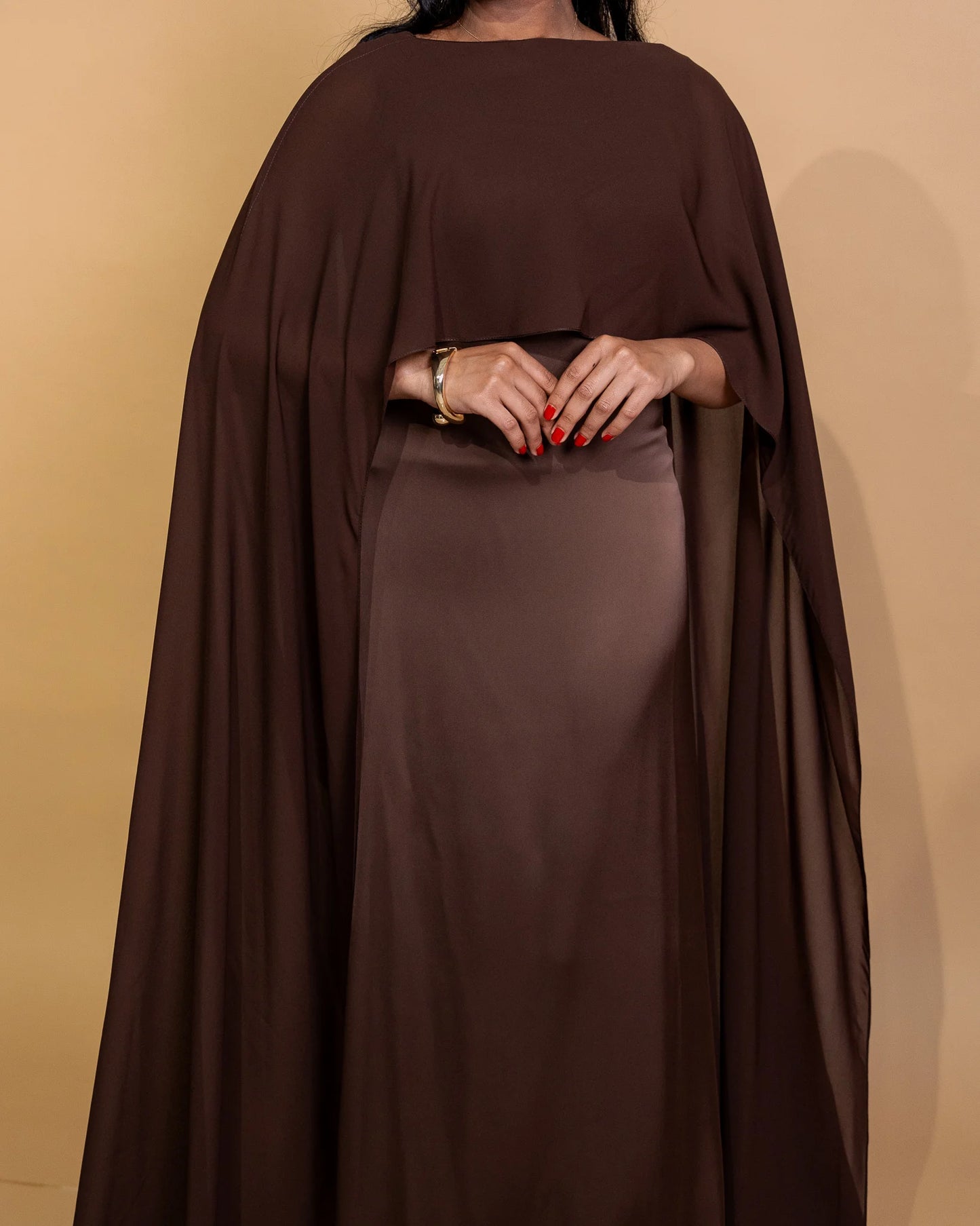 Brown Lily Veil Dress