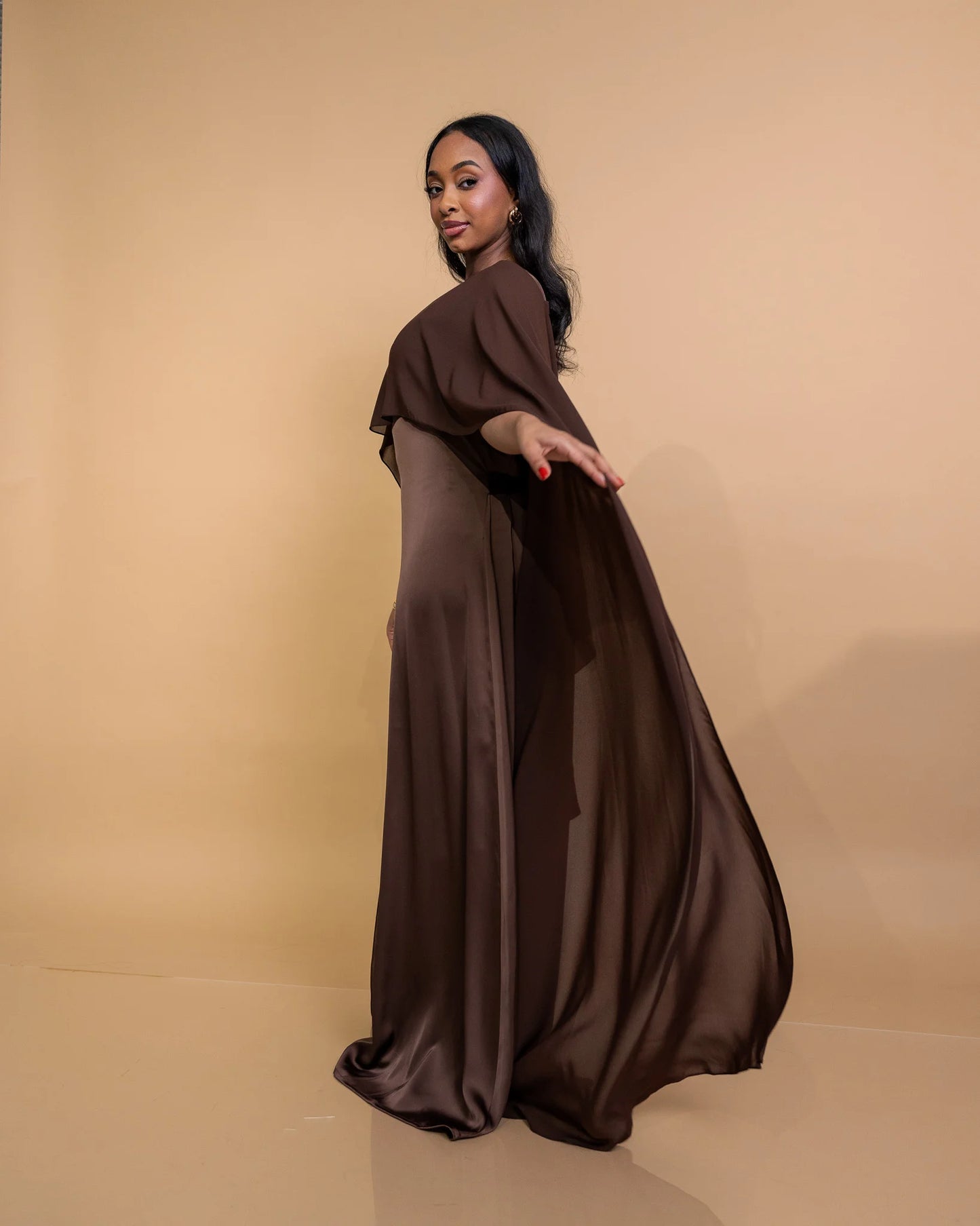 Brown Lily Veil Dress
