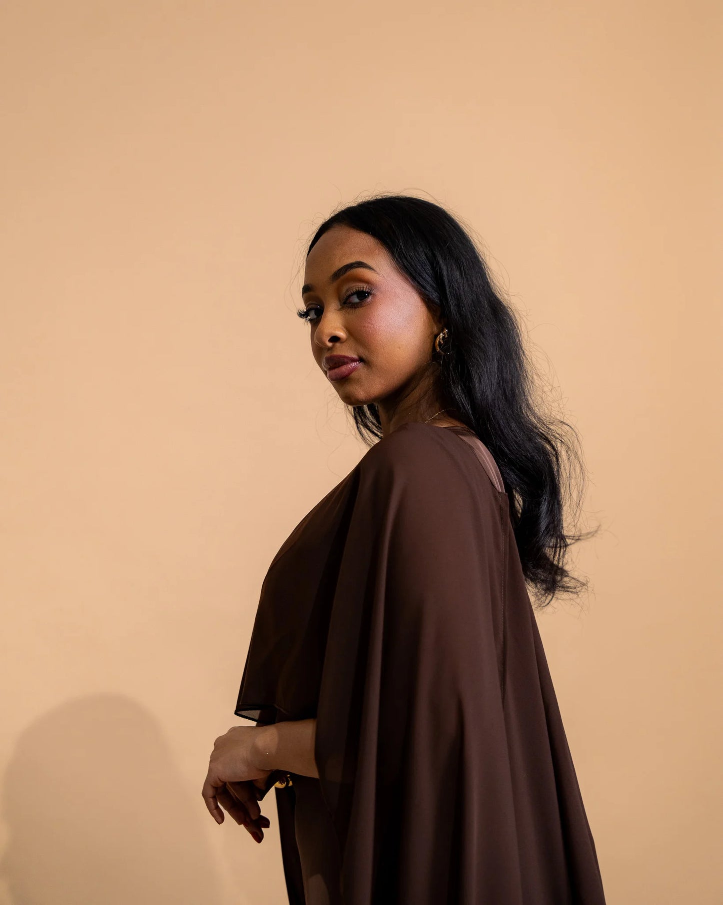 Brown Lily Veil Dress