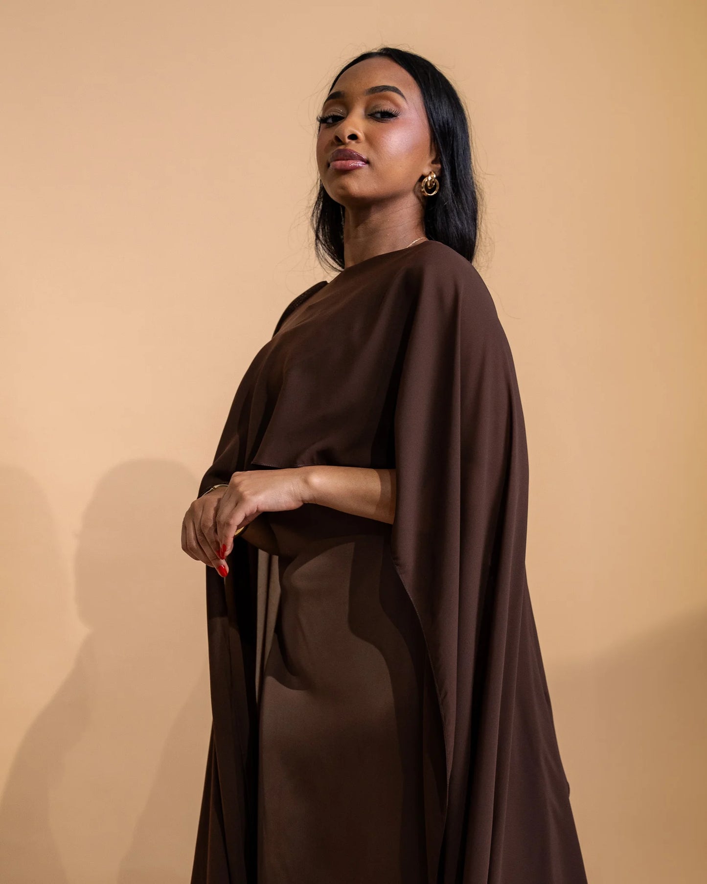 Brown Lily Veil Dress