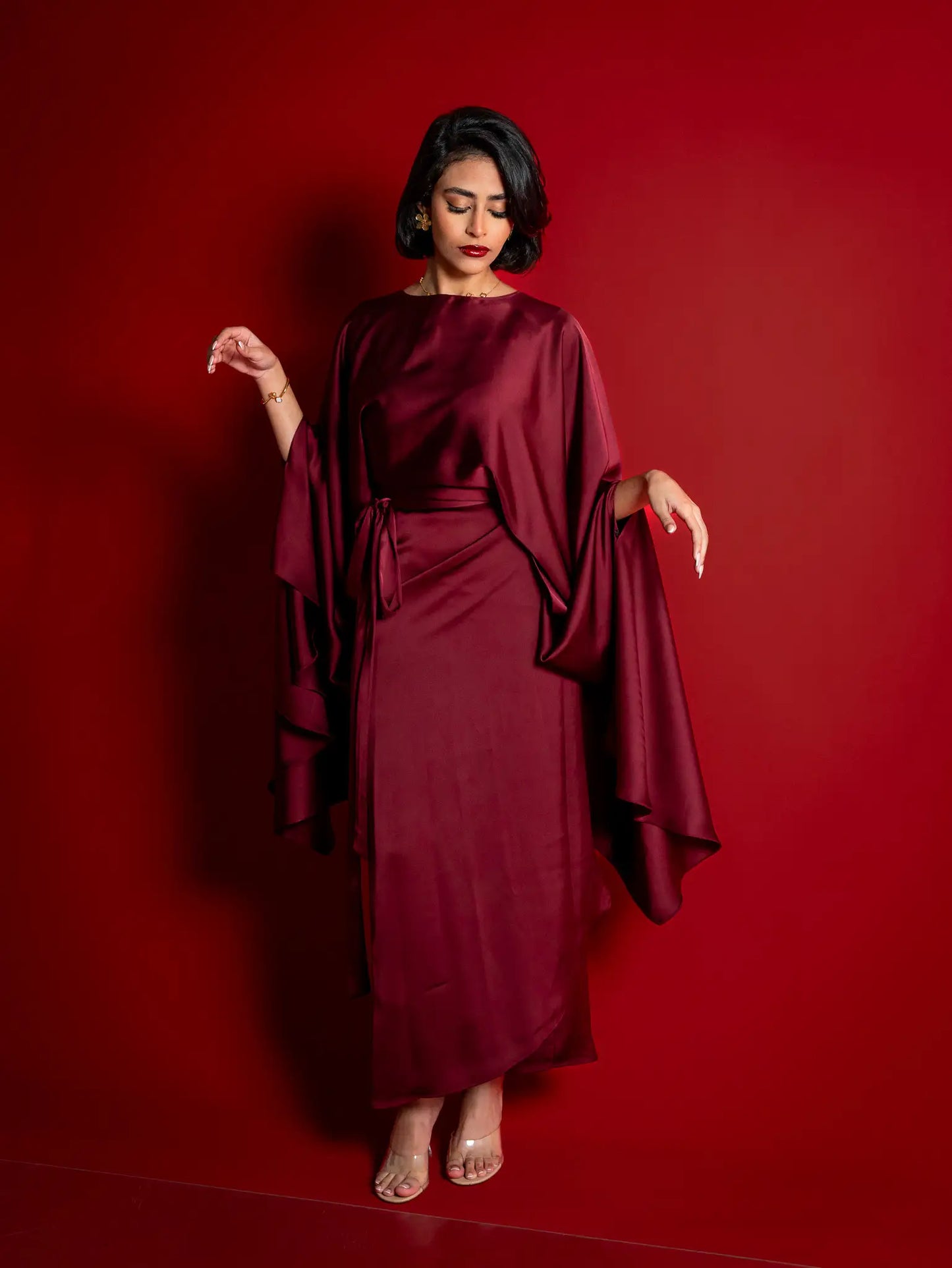 Burgundy Raspberry Melted Silk Set