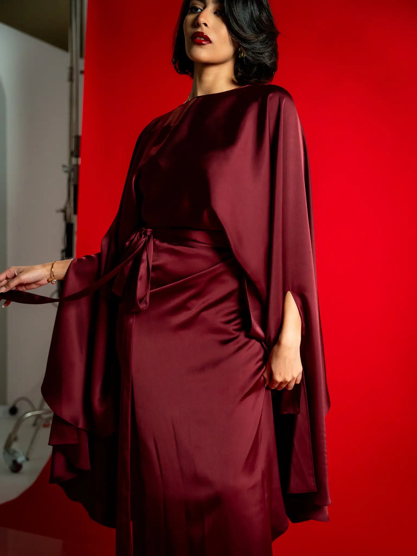 Burgundy Raspberry Melted Silk Set