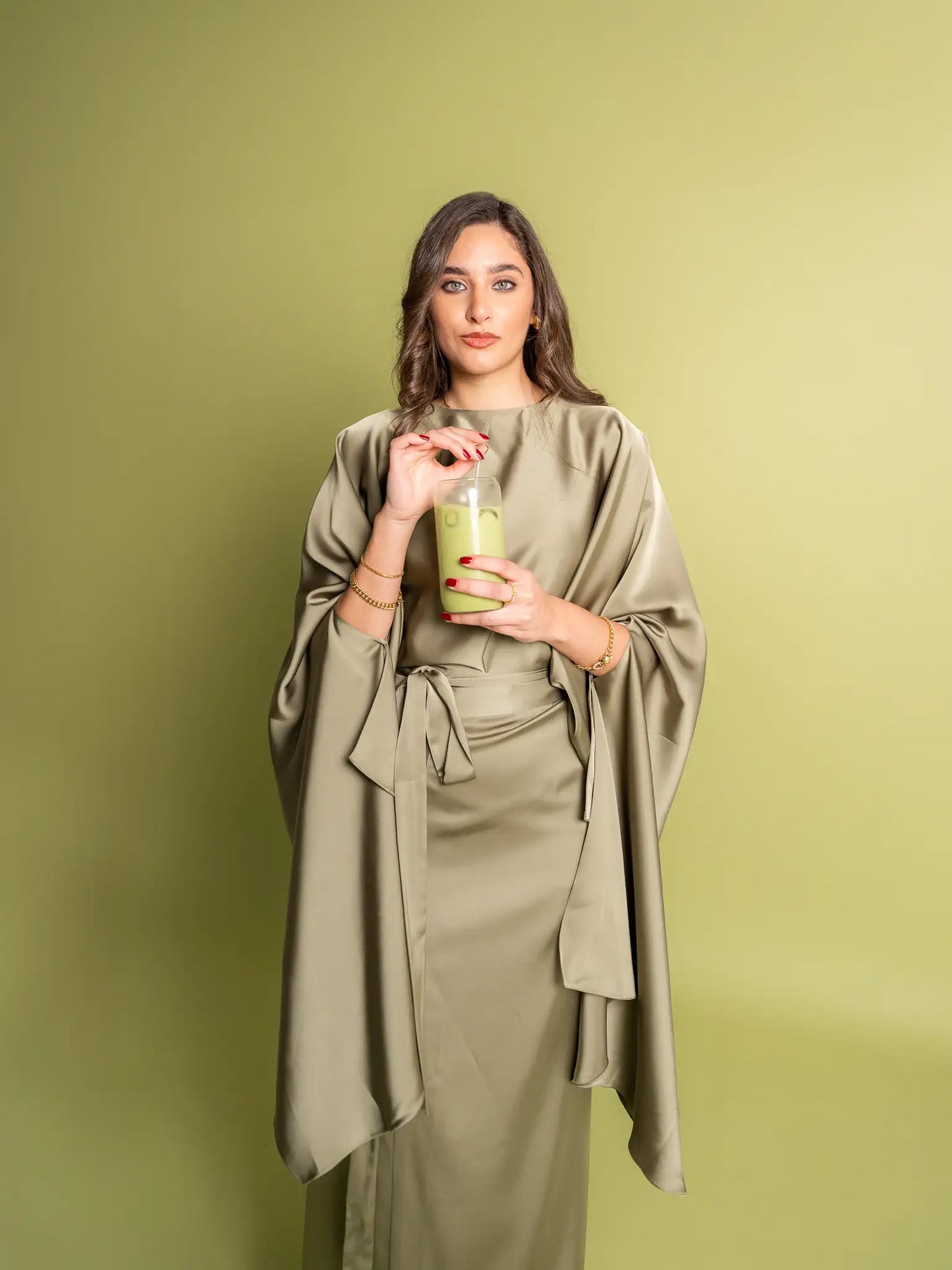 Matcha Green Melted Silk Set