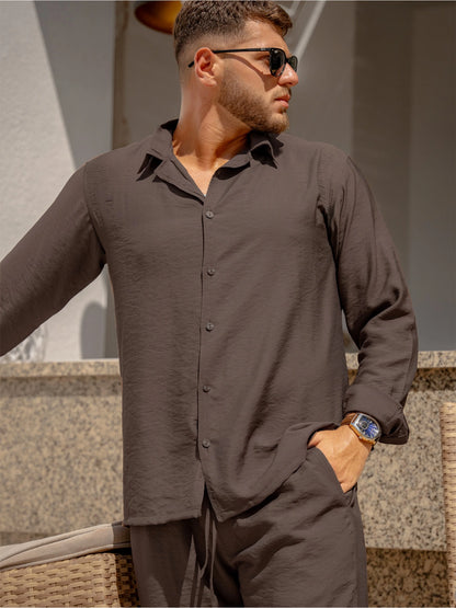 Espresso Linen Shirt