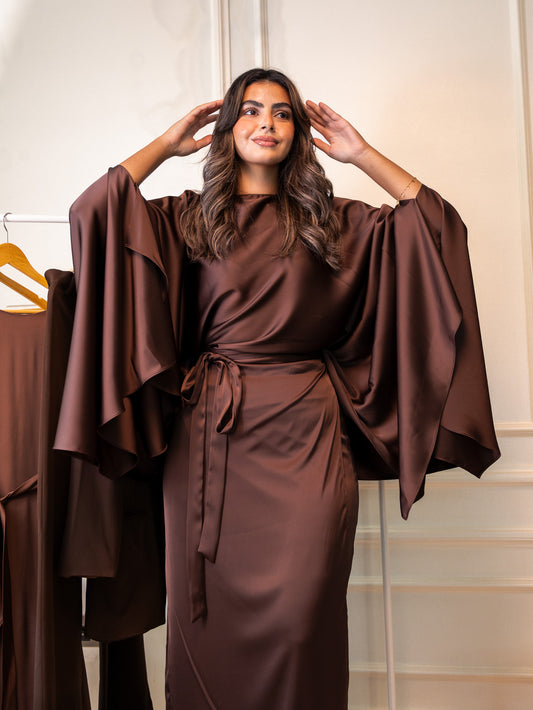 Mocha Brown Melted Silk Set