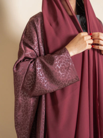 Red Leopard Abaya – Fierce & Glamorous