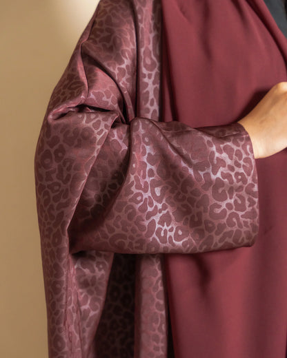 Red Leopard Abaya – Fierce & Glamorous