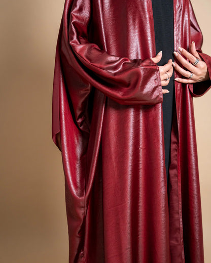 Pomegranate Drip - Leather Red Abaya