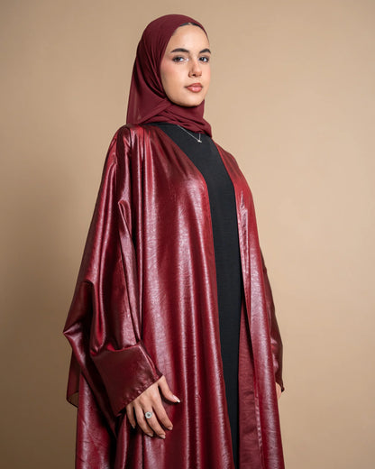 Pomegranate Drip - Leather Red Abaya